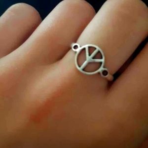 Peace sign ring silver Stainless steel